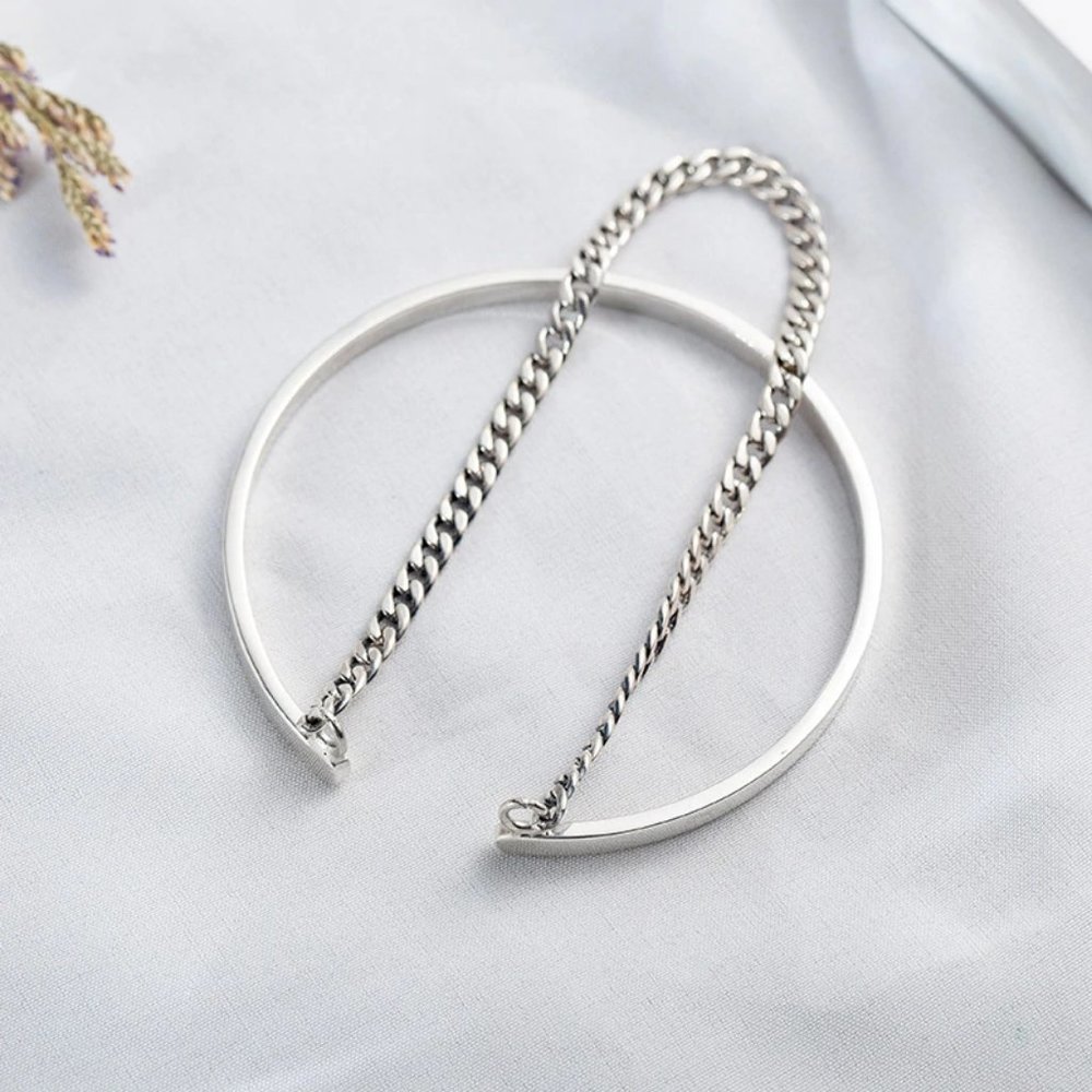 *NEW 925 Sterling Silver Layered Chain Cuff - Picture 8 of 10